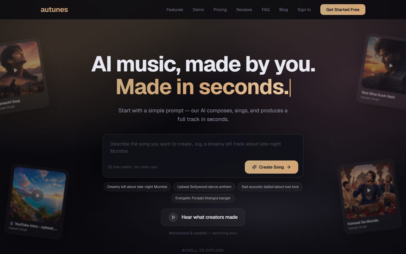 Autunes — AI music platform that writes, sings and produces